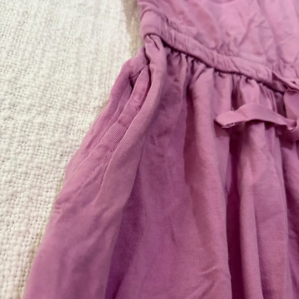 Primary Kids Bundle Purple Cotton Dress & Blue Slub Raglan Top Size 4-5